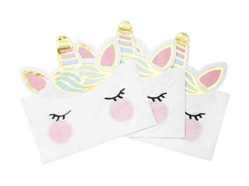 Talking Tables UNICORN-NAP-FACE Servilletas de Papel con Forma de Unicornios, Paquete de 16