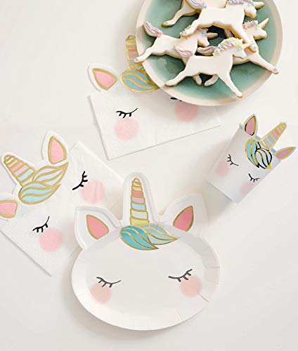 Talking Tables UNICORN-NAP-FACE Servilletas de Papel con Forma de Unicornios, Paquete de 16