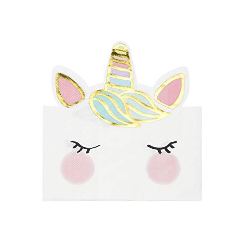 Talking Tables UNICORN-NAP-FACE Servilletas de Papel con Forma de Unicornios, Paquete de 16