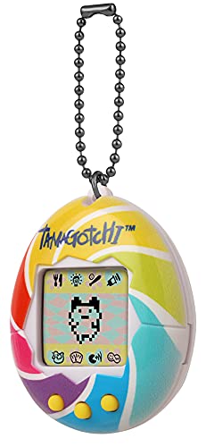 TAMAGOTCHI 42879 Bandai, Gen 1, remolino de caramelo con cadena-La realidad virtual original mascota, multicolor