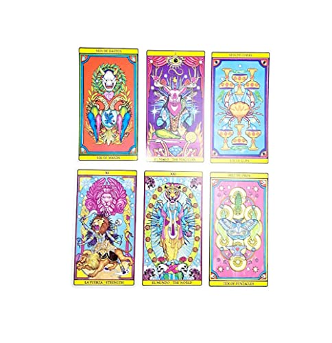 Tarot del Dios de Las Tres Cartas Cartas de Tarot de profecía de adivinación Suministros de brujería Art Nouveau Psychic de El Dios de los Tres Tarot