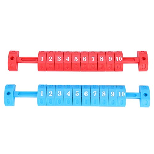 Tbest Contador de Puntuación de Futbolín, 2Pcs / Set 0 Números Unidades de Puntuación de Futbolín Plastico Indicador Puntaje de Contador de Puntuación de Fútbol de Futbolín de Mesa (Rojo y Azul)