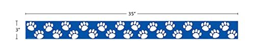 Teacher Created Resources 4620 Blue / White Paw Prints Straight Recortar Fronteriza