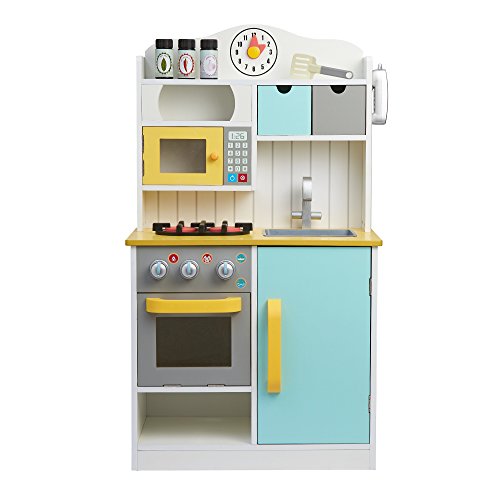 Teamson Kids Cocina De Juguete De Madera & 5 Accesorios | Cocina Infantil TD-11708AR