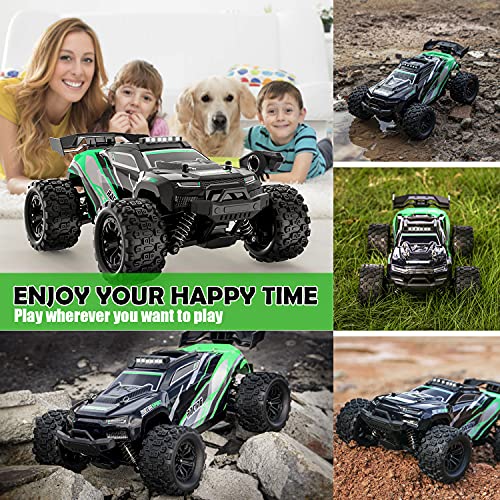 TEEROK Coche Teledirigido Todoterreno, 2.4Ghz Control Remoto Coche RC para Niños Adultos, 1:18 4WD 38Km/h Carreras de Alta Velocidad Off Road Buggy Camión 60min(2 Baterías), Regalos para Niños