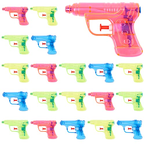 THE TWIDDLERS - Pack de 20 Pistolas de Agua Pequeñas - Cumpleaños Niños, Bolsas de Fiestas Al Aire Libre, Piscina,Chorro de Agua y Juegos de Verano