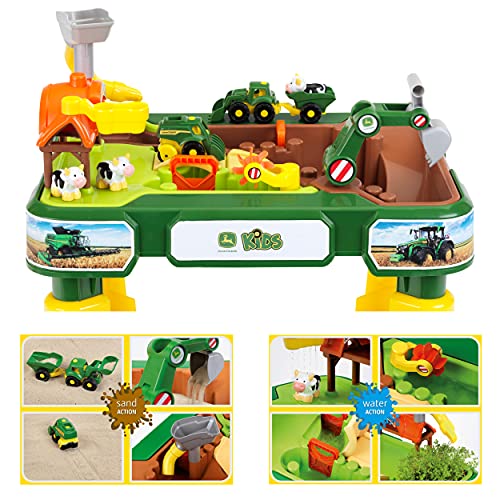 Theo Klein- Granja John Deere - Mesa de Juego de Arena y Agua, Multicolor, 66 x 23 x 48 cm (3948)