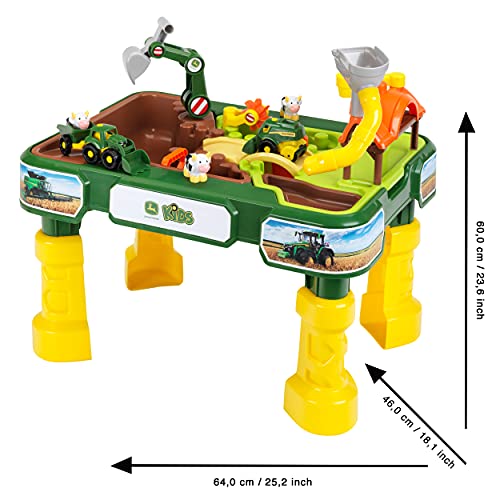 Theo Klein- Granja John Deere - Mesa de Juego de Arena y Agua, Multicolor, 66 x 23 x 48 cm (3948)