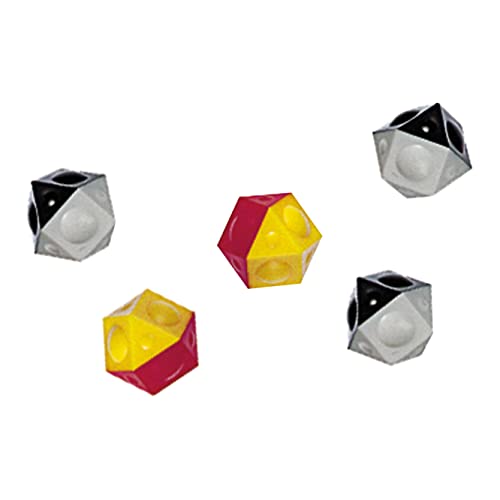 TIPP-KICK Pelotas de Repuesto, 5 Piezas I Accesorios Originales Aptos para Todos Nuestros Juegos I Repuestos TIPP-KICK I Negro/Blanco y Rojo/Amarillo