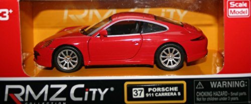 Tire hacia atrás y ve Die Cast Porsche 911 Carrera S, color rojo (hl7b)