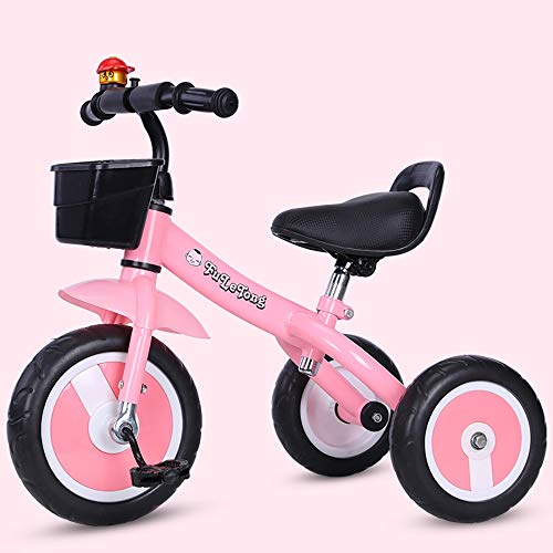 Triciclos Bebes,Coche Triciclo Niño Bicicleta Bebe Evolutivo Niños de 2-5 Años,Trike Bicicleta Asiento de PU y Ruedas de Gomas y Conducción Silenciosa Máx 30 kg, Pink