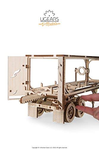 UGEARS Remolque de Camión VM-03 - Modelo Mecánico de Remolque Que Funciona - Puzzle 3D de Madera DIY