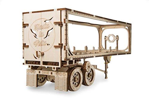 UGEARS Remolque de Camión VM-03 - Modelo Mecánico de Remolque Que Funciona - Puzzle 3D de Madera DIY