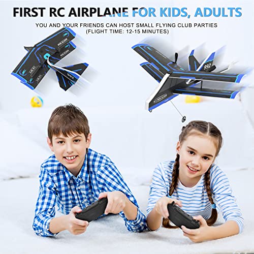 Uleway Avión RC 2.4GHz, Aviones de Control Remoto para Niños y Novatos, Built-in Gyro Avión de Radiocontrol Interno y al Aire Libre, Fácil de Volar Planeador ​de Avión