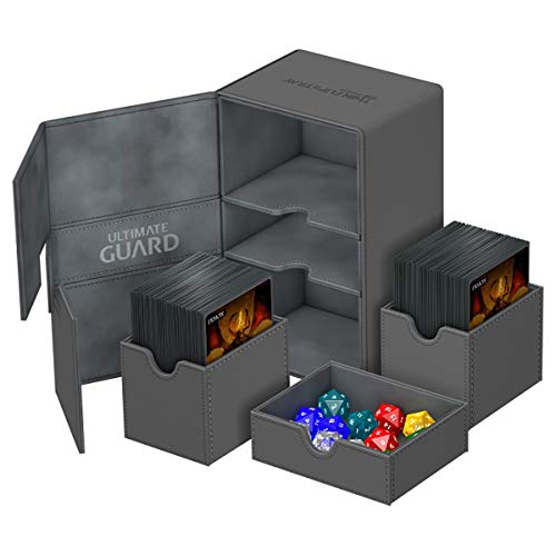 Ultimate Guard ugd010645 Twin Flip 'n 'Tray Deck Case 160 + tamaño estándar Xenoskin Gris