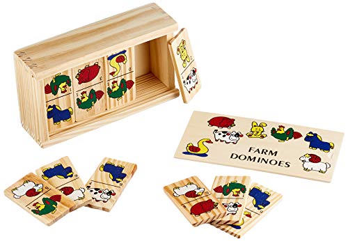 Unbekannt Small Foot Company 7094 N0113 - Dominó de Granja (Madera, tamaño Pequeño, 16,5 x 9,5 cm, 2 Jugadores)