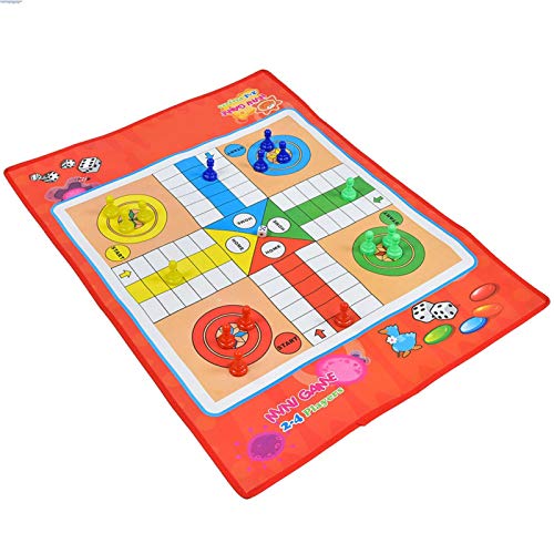 Vbest life Ludo Juego de Mesa Ludo magn¨¦Tico de Viaje Plegable de Tela no Tejida para 2 a 4 Personas