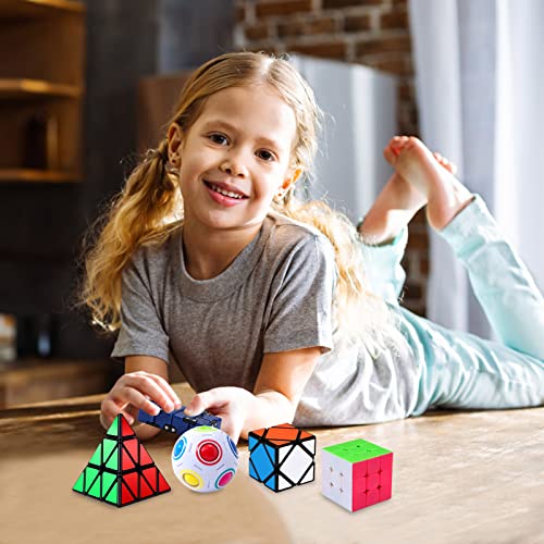 Vdealen Juego de Cubo Magico, Paquete de 9 Juego de Cubos de Velocidad Smooth Puzzle Toys Easy Turning Rompecabezas Juegos de Rompecabezas 3D para Niños & Adultos