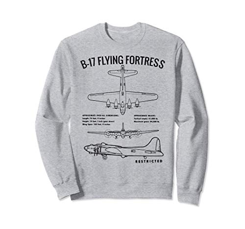 Vintage B17 Bombardero Avión de guerra Segunda Guerra Sudadera