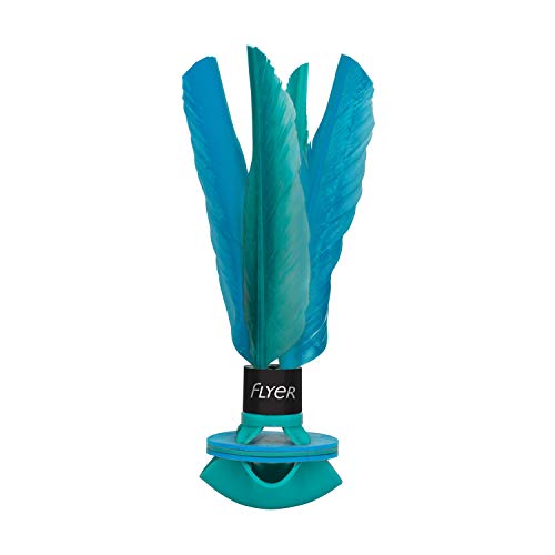 Waboba Flyer - Volante Indiaca de Goma para Jugar a Badminton en Interiores y Exteriores, Entrena tu Agilidad en Solitario o Juega Con Toda la Familia - Verde Menta y Azul (22cm de Largo)