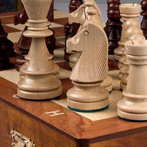 Wegiel Chess Set - Tournament Staunton Complete No. 6 Board Game - Hand Made European 21"x 21" Set