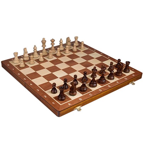 Wegiel Chess Set - Tournament Staunton Complete No. 6 Board Game - Hand Made European 21"x 21" Set