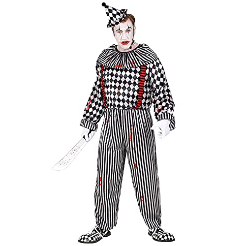 WIDMANN 10094 10094 - Disfraz retro de payaso asesino para Halloween, hombre, multicolor, XL