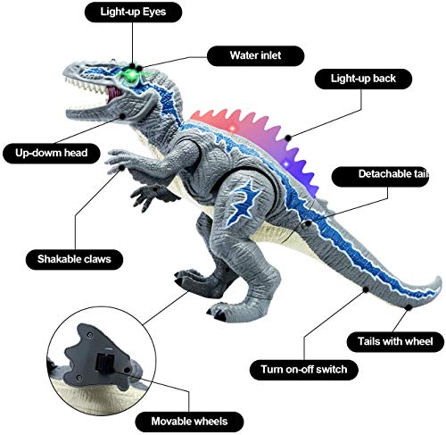 WISHTIME Dinosaurio de Control Remoto Electric Mando a Distancia Velociraptor Blue Dinosaurio con luz y Rugido Realista Juguetes Niños 3 4 5 años …