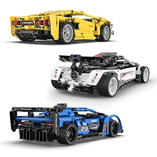 WWEI Bloques de construcción para coches deportivos, 380 piezas, 1:18, para tirar de coches de juguete, CADA C52023, bloques de construcción para coche, compatible con Lego 42083