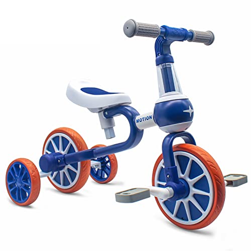 XIAPIA Triciclos 3 en 1 para niños de 1 a 4 años de Edad, con Pedal Desmontable y Ruedas de Entrenamiento, Bicicleta de Equilibrio para bebés, Asientos Adjustable