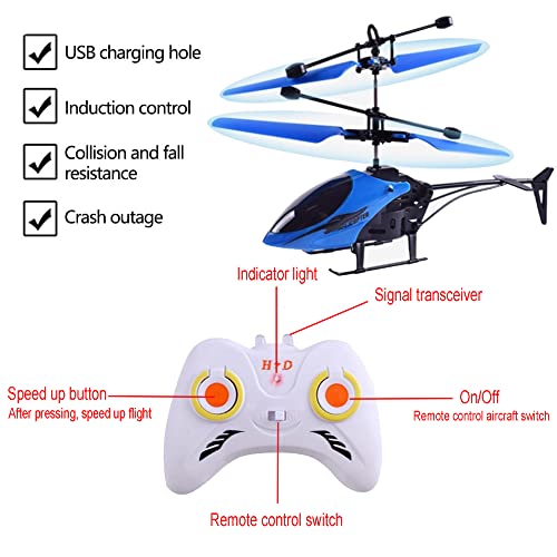 XUBX Mini RC Helicópteros, Juguete Volador Que Reproduce Magia, Mini Drone con Carga USB, Avión de Control Remoto, Sensor infrarojo Avión Volador Mejorado para Niños Adultos