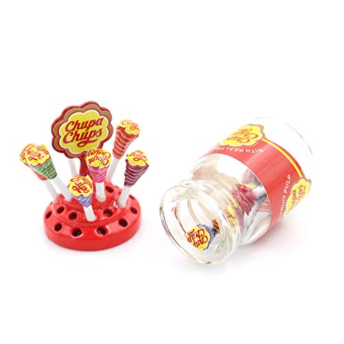 ypypiaol Lollipop De Azúcar De Postre En Miniatura con Soporte De Caja De Dulces Regalo De Accesorios De Casa De Muñecas 1#