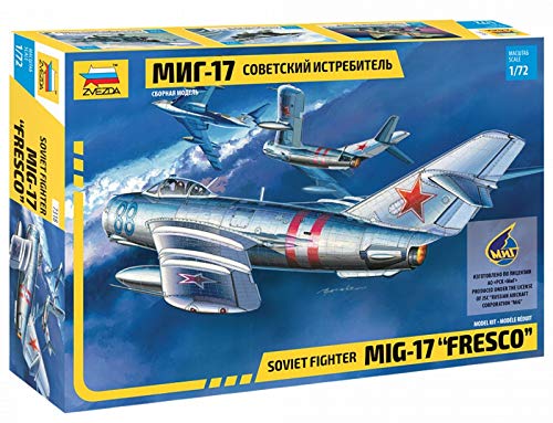 Zvezda 7318 500787318-1:72 MIG-17 Fresco Soviet Fighter - Juego de construcción de maqueta de plástico para Principiantes, sin Pintar