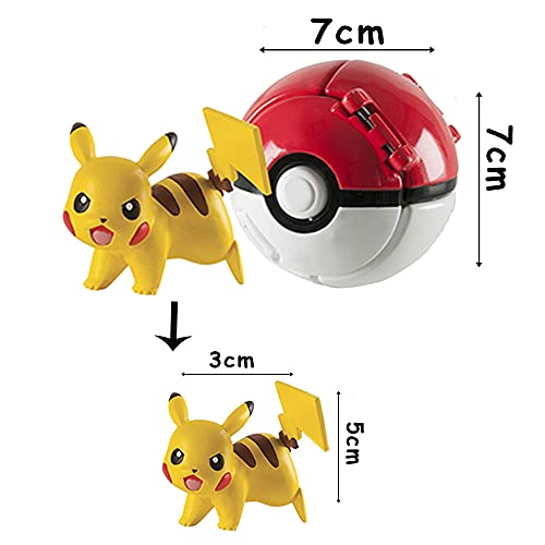 000 Poke Bolas Pikachu Pokeball Figuras Pikachu Throw en Pop Poke Ball Poke para Niños Juego de Regalo