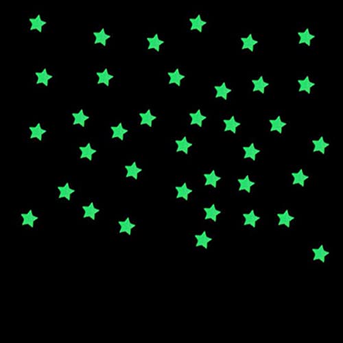 100pcs / bolsa 3cm Juguetes que brillan en la oscuridad Pegatinas de estrellas luminosas Sofá de dormitorio Pintura fluorescente Pegatinas de PVC de juguete para habitación de niños-negro, Australia