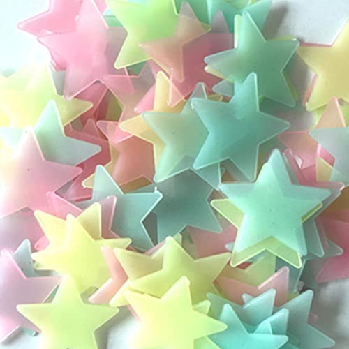 100pcs / bolsa 3cm Juguetes que brillan en la oscuridad Pegatinas de estrellas luminosas Sofá de dormitorio Pintura fluorescente Pegatinas de PVC de juguete para habitación de niños-negro, Australia