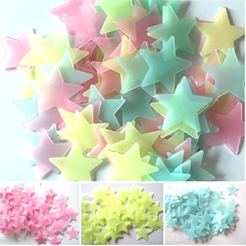 100pcs / bolsa 3cm Juguetes que brillan en la oscuridad Pegatinas de estrellas luminosas Sofá de dormitorio Pintura fluorescente Pegatinas de PVC de juguete para habitación de niños-negro, Australia