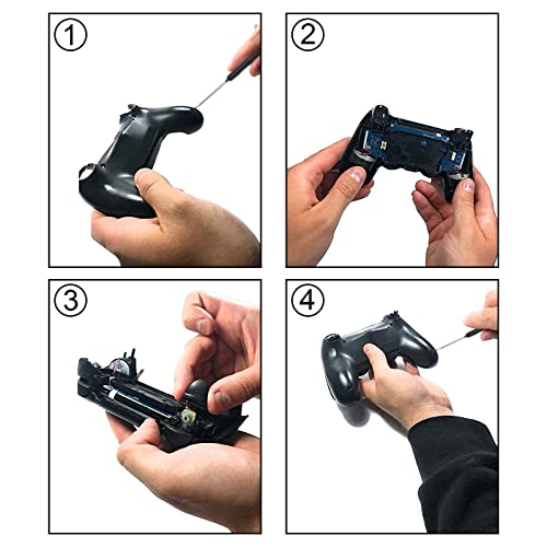 13 piezas L1 R1 L2 R2 botones de disparador y resorte y destornillador pieza de repuesto compatible con PS4 controlador de doble sentido botón de control de reemplazo