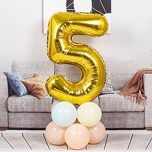 2 globos numeros 25 años, Number globo número 25 Dorado para Hombres Mujeres niños,40" Figuras Gold globo de lámina de helio inflable, gigante grande decoración fiesta de cumpleaños boda (xxxl 100cm)