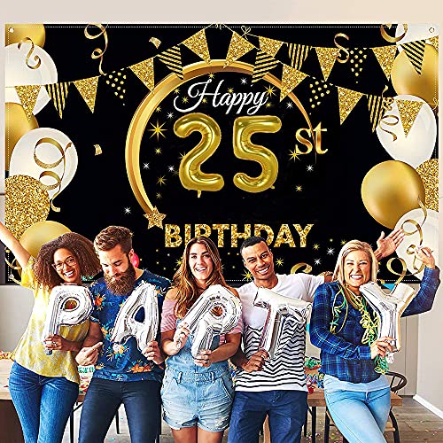 2 globos numeros 25 años, Number globo número 25 Dorado para Hombres Mujeres niños,40" Figuras Gold globo de lámina de helio inflable, gigante grande decoración fiesta de cumpleaños boda (xxxl 100cm)