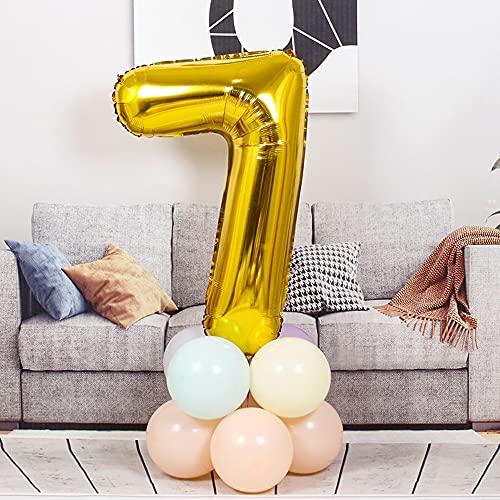 2 globos numeros 75 años, Number globo número 75 Dorado para Hombres Mujeres niños,40" Figuras Gold globo de lámina de helio inflable, gigante grande decoración fiesta de cumpleaños boda (xxxl 100cm)