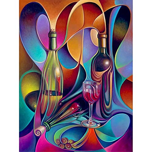 2000 Rompecabezas de piezas grandes, botella de vino abstracta y rompecabezas de vidrio - Cada pieza del rompecabezas es única - Póster de rompecabezas gratis - Rompecabezas para adultos-70x100cm