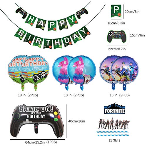 25 Pcs Video Game Party Balloons, Videojuegos Cumpleaños Decoraciones, Artículos de Fiestas para Fanáticos de los Videojuegos globo Decoraciones para Cumpleaños de Tema de Videojuegos