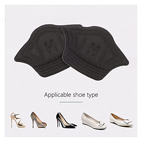 3 pares de almohadillas de talón para el talón, plantillas autoadhesivas para el cuidado de los pies insertos para zapatos sueltos, callos deslizantes del talón, ampollas (color: negro)