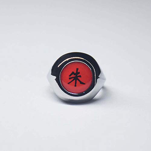 3 piezas Trajes de Uchiha Itachi, Capa Larga del anime Naruto Headband Naruto Itachi Uchiha y Anillos de Metal de los Miembros Akatsuki