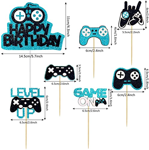 31 Piezas Decoracion Tartas Cumpleaños Videojuegos Birthday Decoration Topper Tarta Cumpleaños para la Decoración de Pasteles para Niños Infantil, Decoración de Fiestas Temáticas de Videojuegos