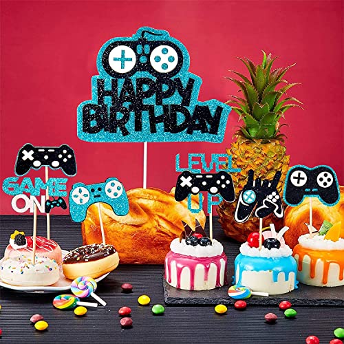 31 Piezas Decoracion Tartas Cumpleaños Videojuegos Birthday Decoration Topper Tarta Cumpleaños para la Decoración de Pasteles para Niños Infantil, Decoración de Fiestas Temáticas de Videojuegos