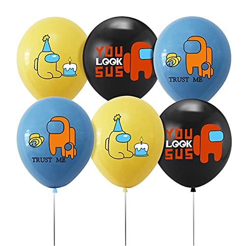 38 piezas AmoungUs globos Globo de Temática Juegos de Matanza de Hombre Lobo Espacial Decoración de la Fiesta de Banner de Feliz Cumpleaños Adorno de torta Suministros de Fiesta para Niños