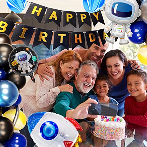 38Pack Globos De CumpleañOs Decoracion Globo Feliz CumpleañOs NiñO Cohete Decoracion Astronauta Fiestas Infantiles Decoracion,Globos CumpleañOs 1 AñO Fiesta CumpleañOs Infantil Helio Globos (BLACK)