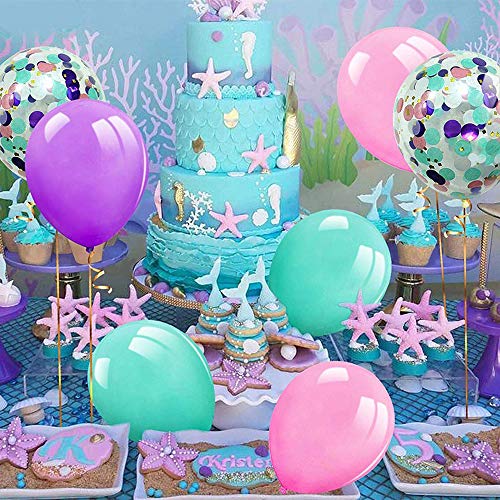 40 Piezas de Globos, Globos de Confeti, Púrpura de 12 Pulgadas, Rosa, Verde Menta, Globos de Globos de Confeti Para Decoraciones de Bodas, Decoraciones Para Fiestas, Decoraciones de Cumpleaños